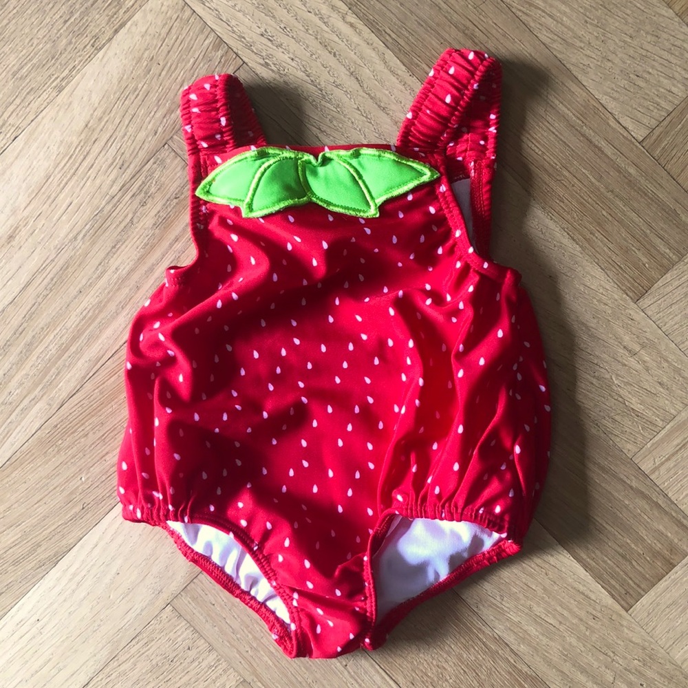 OshKosh B’gosh infant strawberry red swimsuit, size 18mo